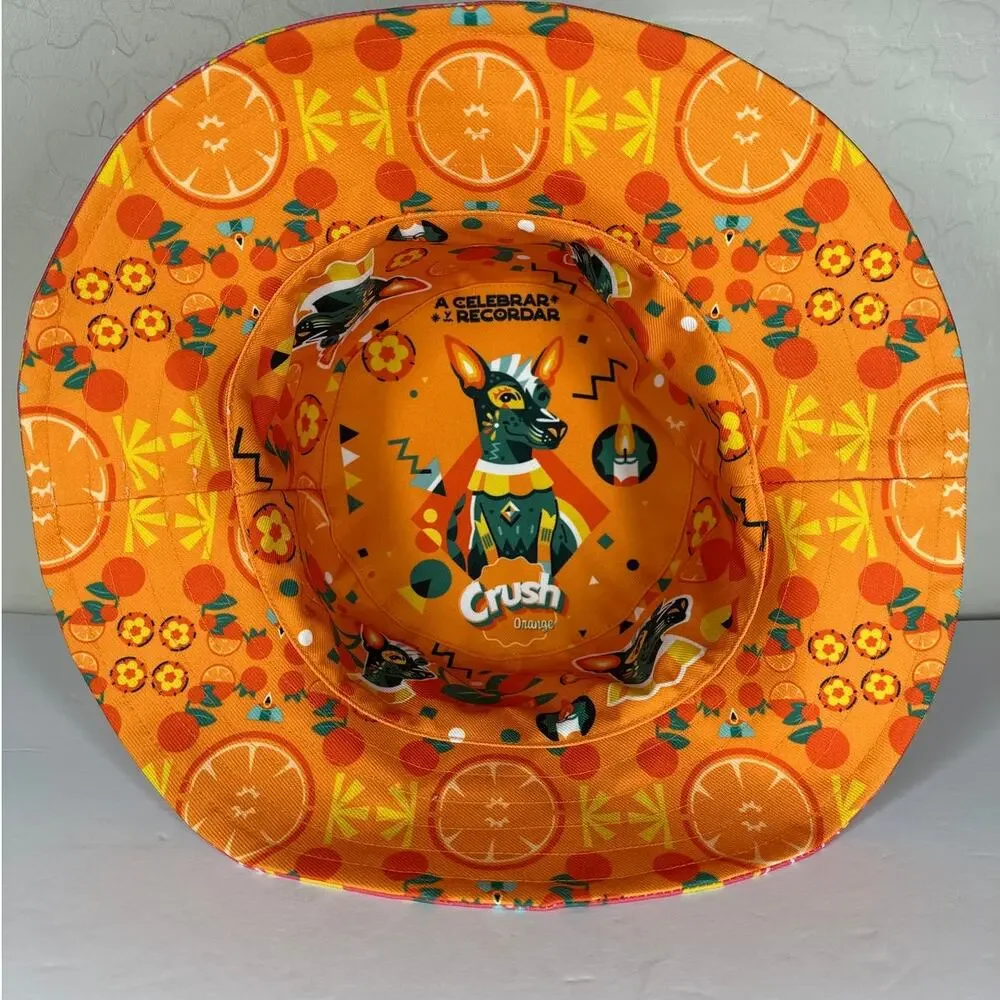 Orange Crush Reversible Bucket Hat Two Sided Unisex Quirky Fisherman Colorful